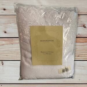 Highgate Manor Kensington White Cotton Lace Blanket f/q  90" x 90" H100613
